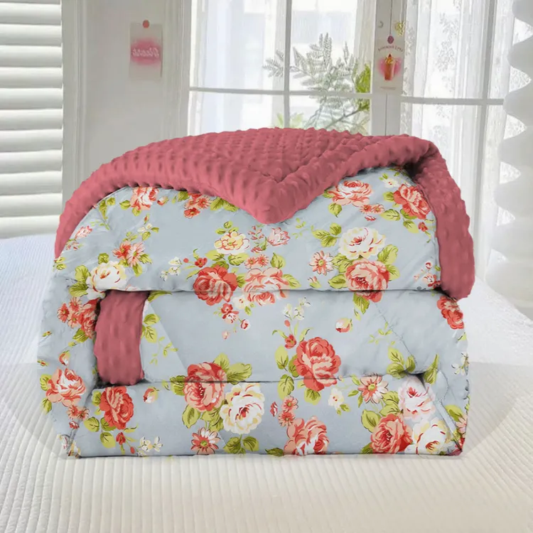 A【爆款好物】3D豆豆绒盖被印花豆豆被盖毯秋冬被轻奢机洗时尚柔软