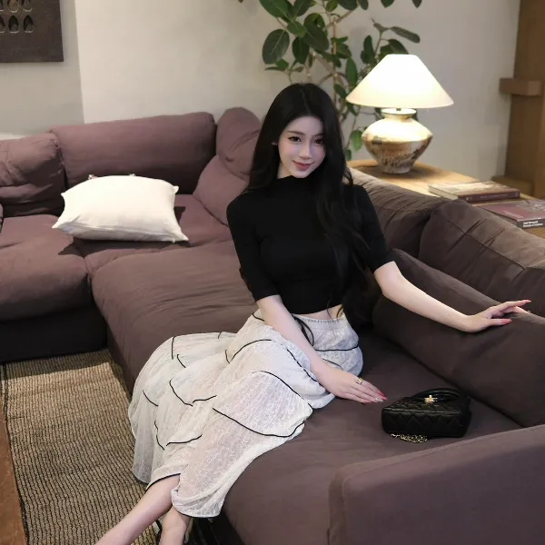 时尚套装短袖修身时尚套装韩版针织气质夏季显瘦短款休闲打底显瘦