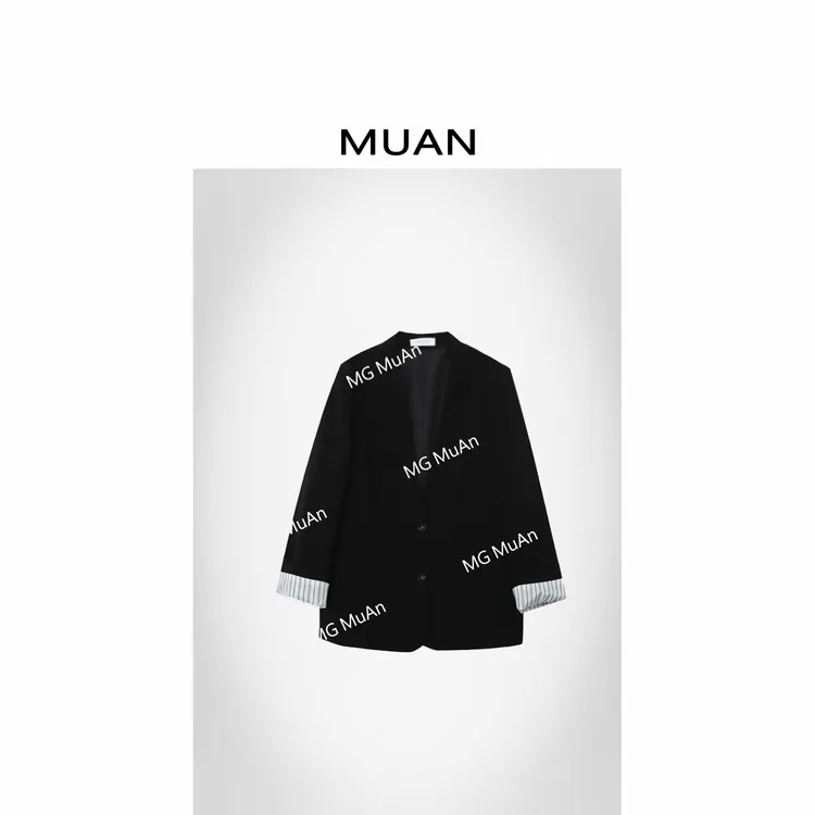 木岸MUAN：《都市女主西装》“都市系列”定制拼接条纹外套YJ-23817-1