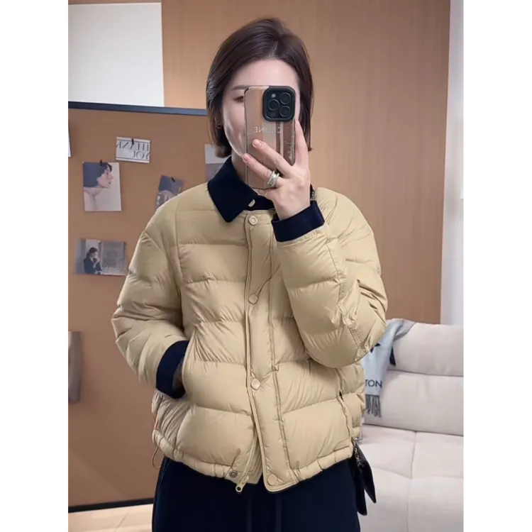 今年流行爆款小个子白鸭绒羽绒服女2025冬季韩系时尚洋气保暖外套