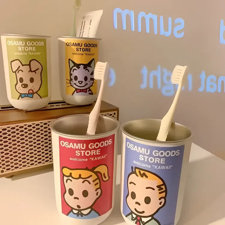 洛诺兔可爱漱口杯原田治304不锈钢牙刷杯情侣高颜值洗漱水杯ins