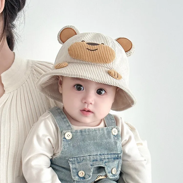 婴儿帽子春秋季渔夫帽可爱超萌宝宝盆帽小月龄冬款保暖遮阳帽男童