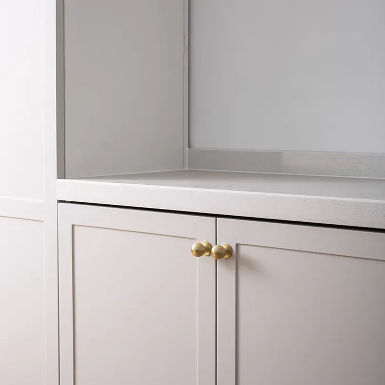 法式奶油风衣柜拉手铜拉丝圆豆豆单孔厨房橱柜门抽屉现代简约把手