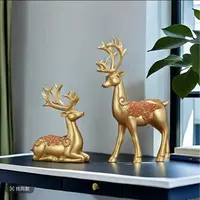 创新中式麋鹿摆件家居客厅装饰品吸引客人的民宿摆件房间装饰用品