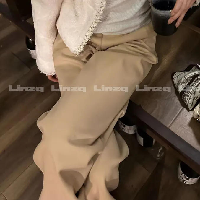 现货 林子秋 【秋冬万能裤】绒感加厚秋冬阔腿裤