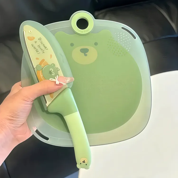 小熊菜板防霉抗菌水果刀专用案板可研磨卡通款宝宝辅食砧板不留痕
