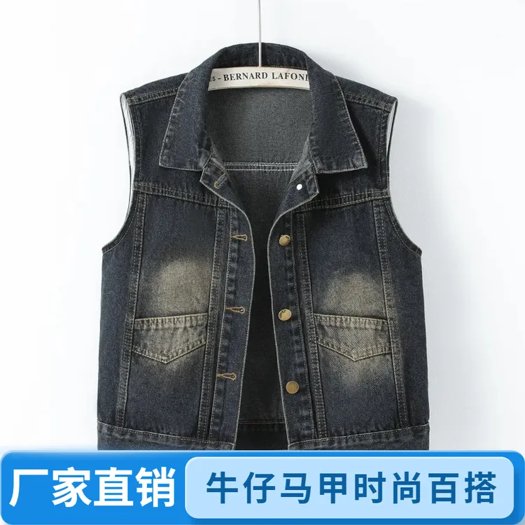 外穿时髦牛仔马甲女款2025新款爆款短款无袖外套万能百搭马夹上衣