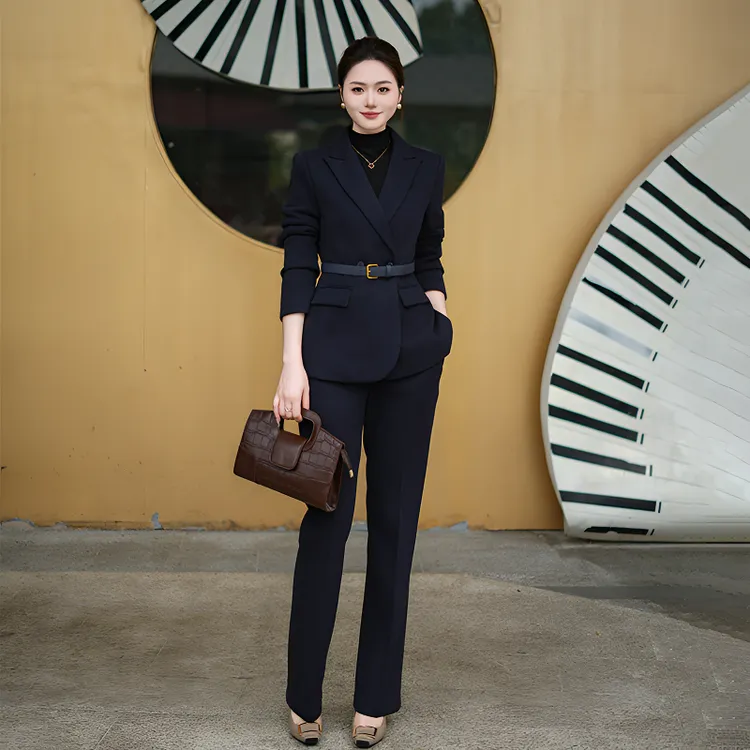 2025秋冬新款高级感一粒扣通勤西装半身裙套装斜纹毛呢通勤修身