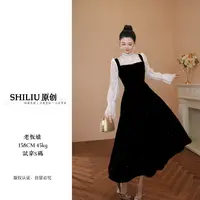 【十六定制】高级感时尚收腰显瘦蕾丝拼接连衣裙气质名媛连衣裙9950