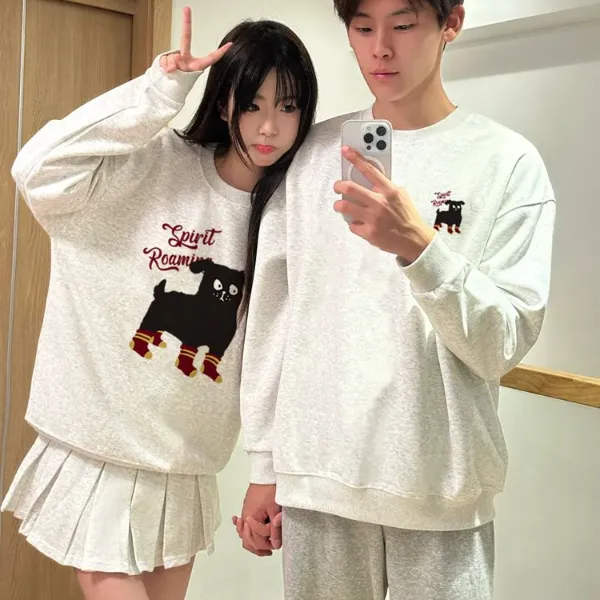 情侣装卫衣2025秋冬新款爆款一男一女宽松纯棉潮牌高级感圆领卫衣