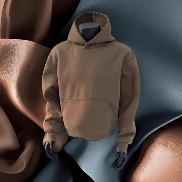 【品牌甄选】美式重磅连帽打底卫衣男士2025秋冬新款加绒加厚休闲咖