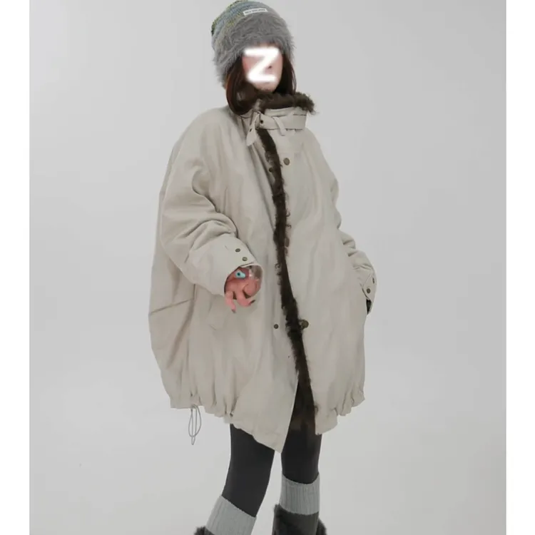 高品质2025新款冬季大毛领派克服短款小个子工装夹克棉服棉衣外套