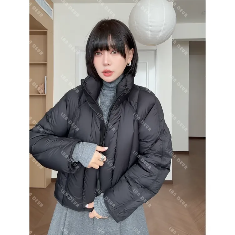 JIUJIU【时光切片】时尚百搭休闲立领韩版设计感冬季羽绒服女