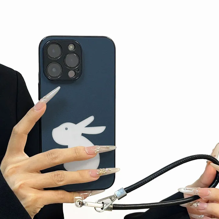 ins蓝纹玉兔适用苹果14手机壳iPhone16PROMAX轻奢15华为PURA80PRO