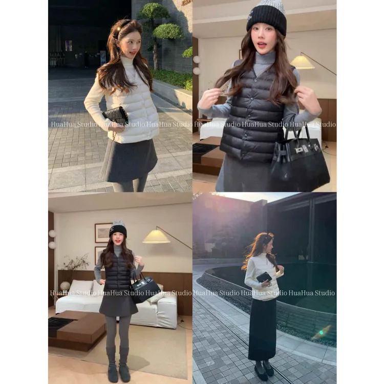 【花花】保暖神器~轻薄羽绒背心内胆90白鸭绒马甲可外穿加收纳袋