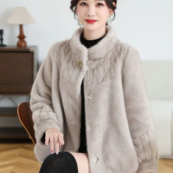 冬季厚款气质3D时尚短外套洋气扎染大衣加厚女上衣女士654