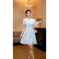 6021【告白水星】法式甜美名媛气质设计感收腰显瘦连衣裙