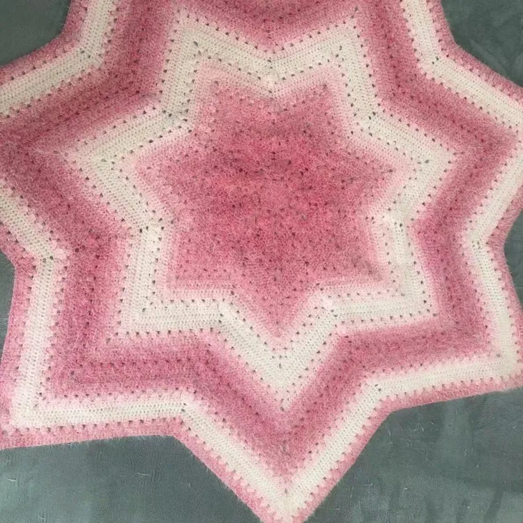 网红同款星星毯渐变蛋糕线星星毯钩织diy材料包送教程