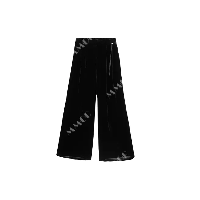 【丝绒阔腿裤】满分桑蚕丝丝绒百搭复古裤女松紧腰阔腿裤LYGCK1603