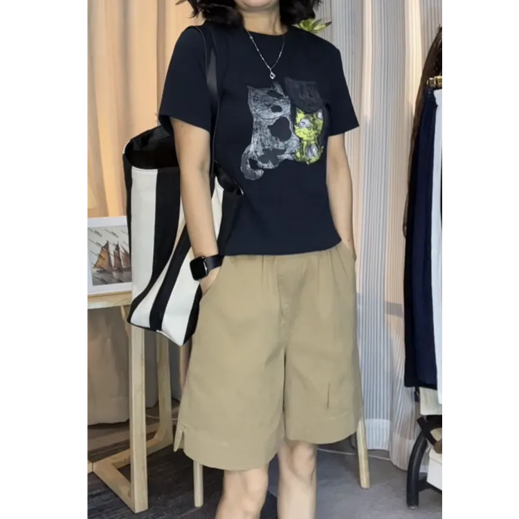 【Y.Z】高腰弹力休闲百搭短裤25658