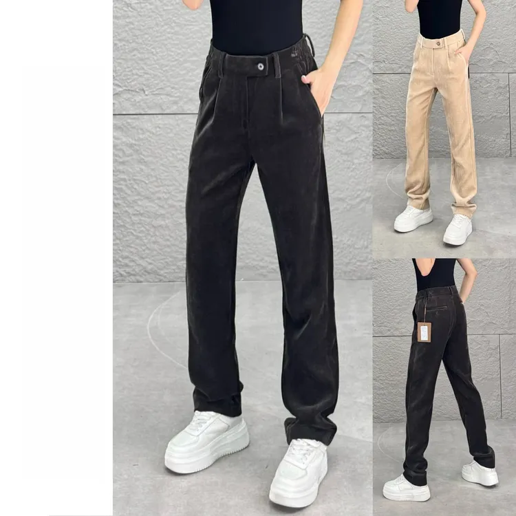 【高品质】秋冬新款男士雪尼尔商务休闲裤亲肤舒适显瘦直筒长裤6715