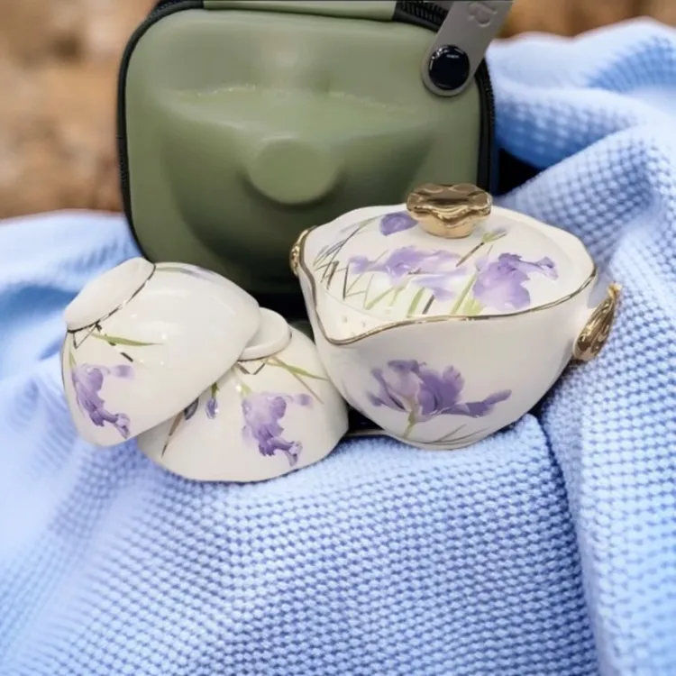 安娜16:00新鸢尾花旅行便携家用茶具欧式轻奢精致网红好物优选