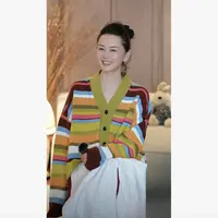 璇之恋·王璇 七彩开衫（彩色条纹）