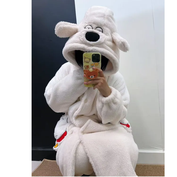 恶搞之家*布莱恩连帽长毛绒睡袍套装可外穿家居服