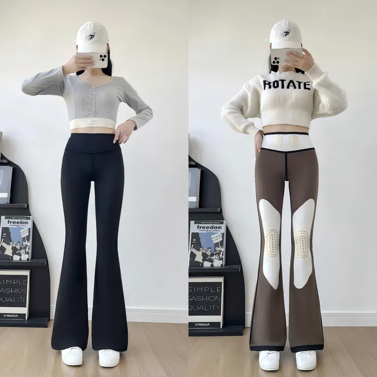 冬季加绒微喇裤新款高腰显瘦外穿爆款收腹提臀瑜伽鲨鱼女裤