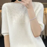 100%纯羊毛一线成衣圆领上衣D172