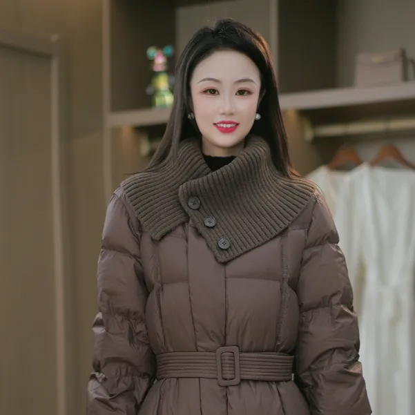 2025新款冬季拼接时尚设计感保暖羽绒服M-2XL