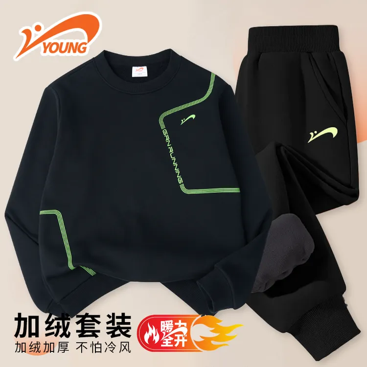 贵人鸟童装套针织运动卫衣套装加绒BD-74595133