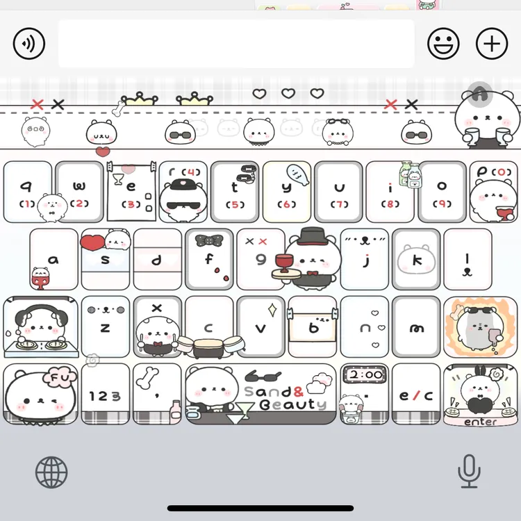 熊熊生活/ios苹果安卓百度输入法皮肤键盘白肚皮双系统双色
