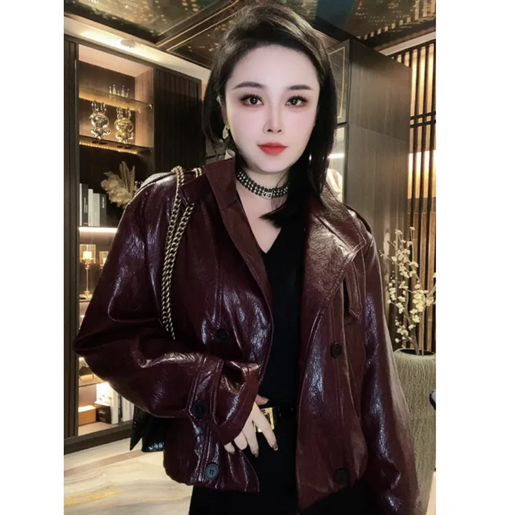 气质皮衣外套女轻奢重工设计感时尚显瘦外套