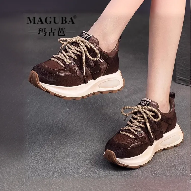 MAGUBA/玛古芭老爹鞋女士新款系带休闲运动厚底时尚百搭厚底轻便