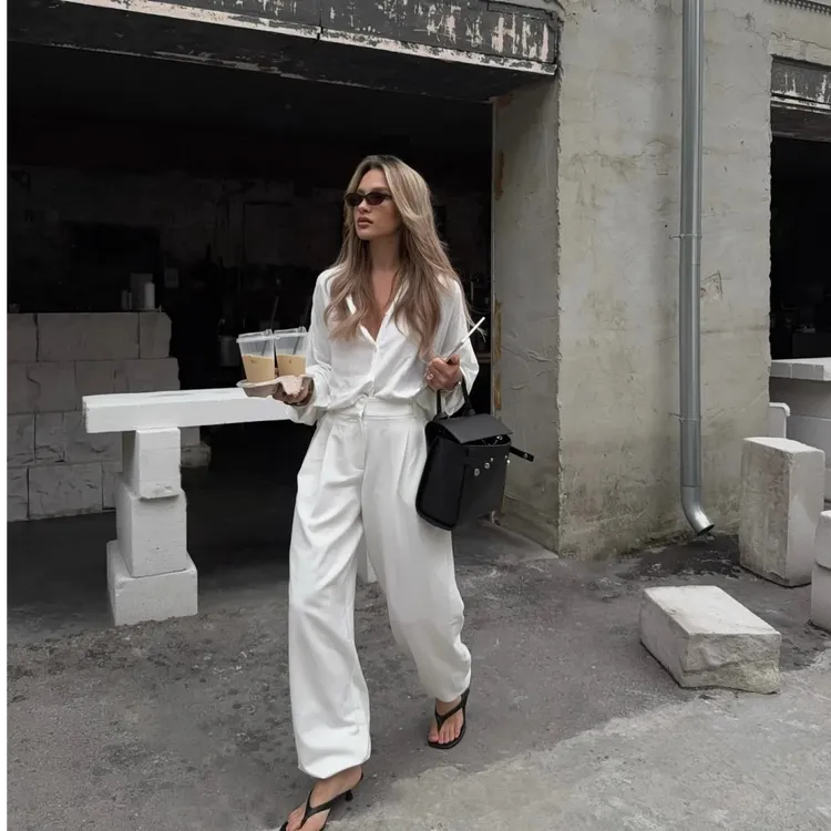 2025早秋新款时尚套装气质显瘦洋气休闲百搭性感辣妹外出上衣长裤