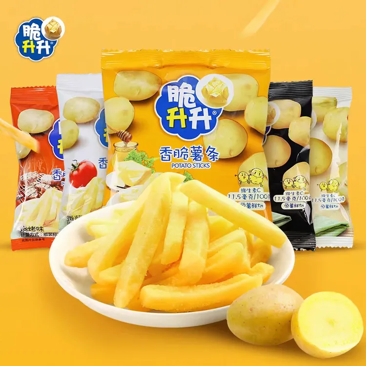 脆升升原薯鲜切薯条蜂蜜黄油多味混合解馋休闲零食礼包网红爆款