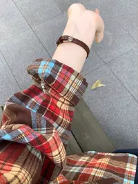 彩虹格子长袖衬衫女款2025新款小众设计感外套韩系氛围感早秋上衣