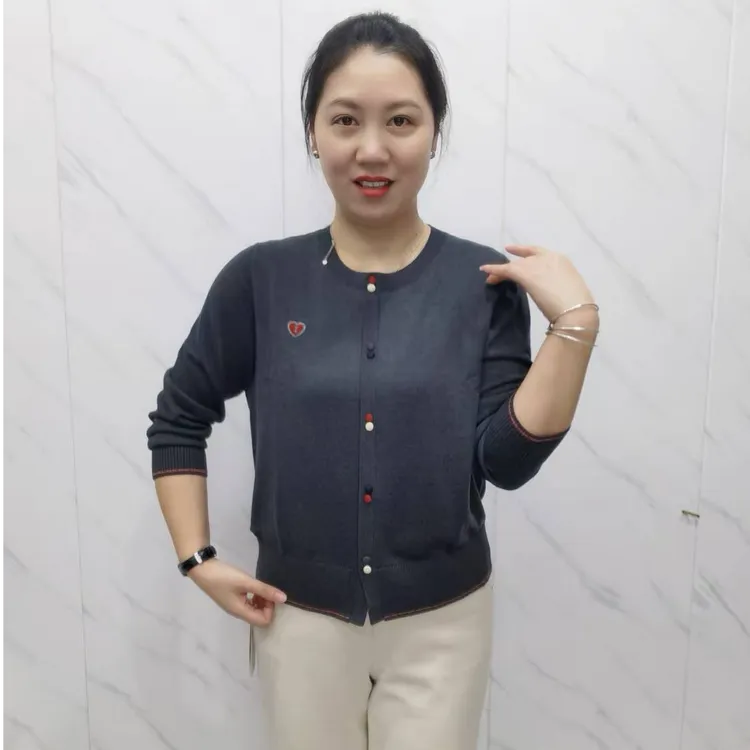 新款时尚洋气百搭圆领套头针织衫81365