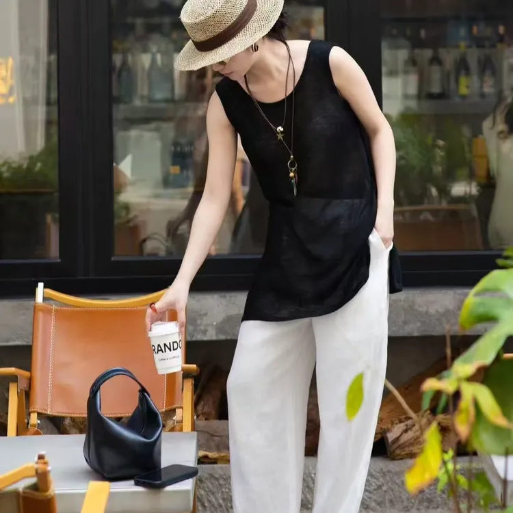 夏季新款气质穿搭禅意国风套装女高级感松弛风针织时尚休闲显瘦