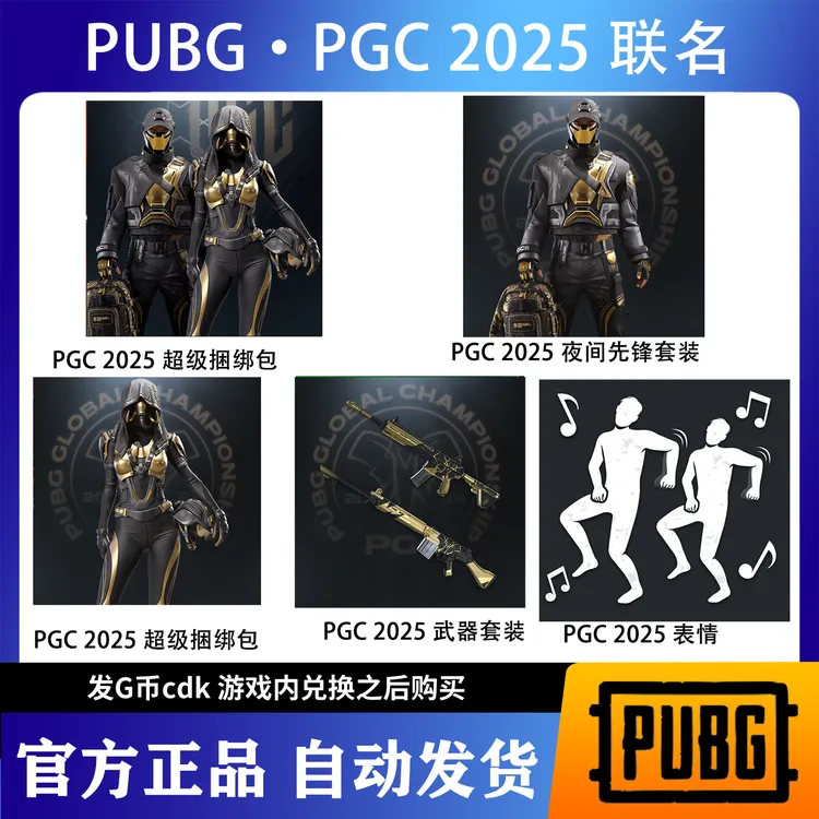 PUBG绝地求生 PCG2025战队联名套装超级大礼包套装 兑换码G币包