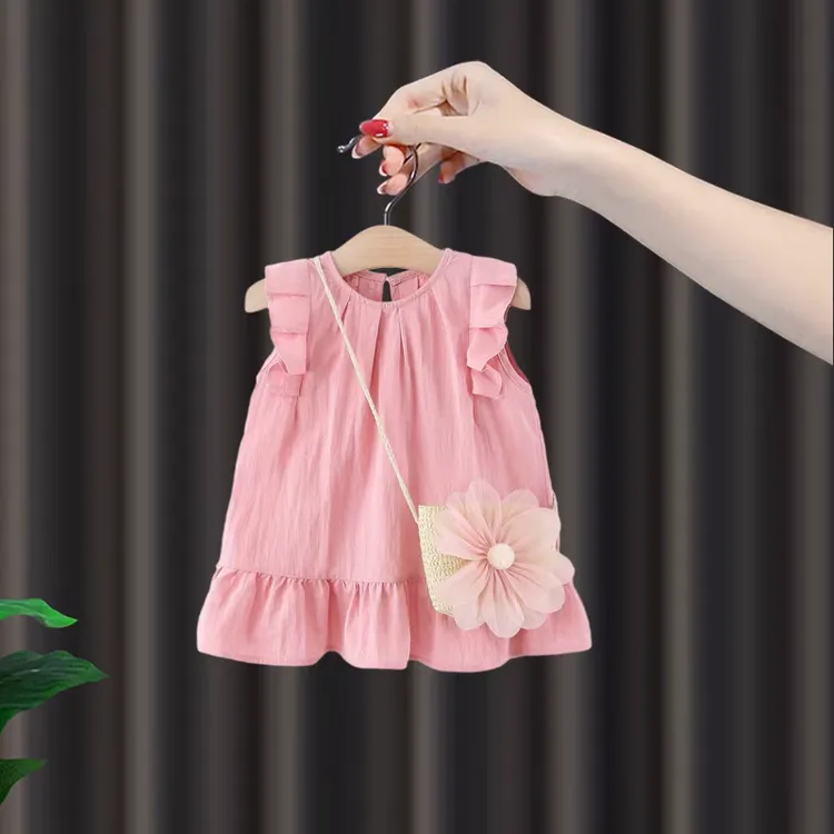 女童2025连衣裙夏季儿童兔耳朵棉布公主裙子洋气婴儿宝宝夏装时尚