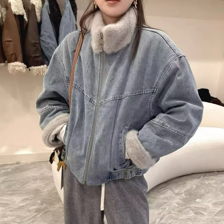 卡卡~加绒加厚款立领冬季常规款短外套短款秋冬女士韩版休闲水洗