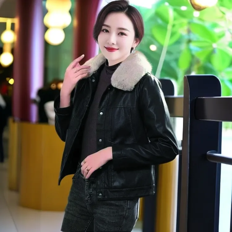 百搭街头风薄款韩版皮衣秋冬欧美风冬季外套短款短款皮衣外套女