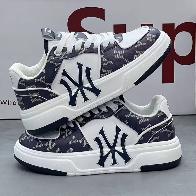 爆款潮流纽约洋基队学长小白鞋运动厚底增高板鞋男款百搭休闲鞋