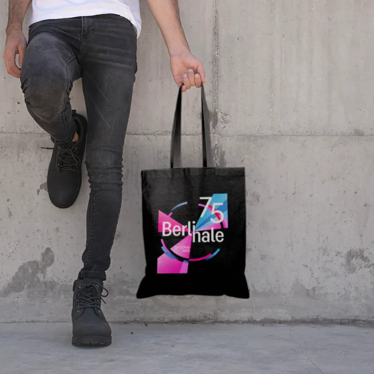 范冰冰同款柏林电影拉链布包单肩包购物袋帆布包手提袋书包礼品袋