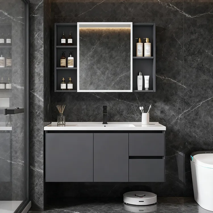 乐马X1星空灰洗手台盆柜组合浴室柜陶瓷一体盆洗脸台阳台洗漱面盆