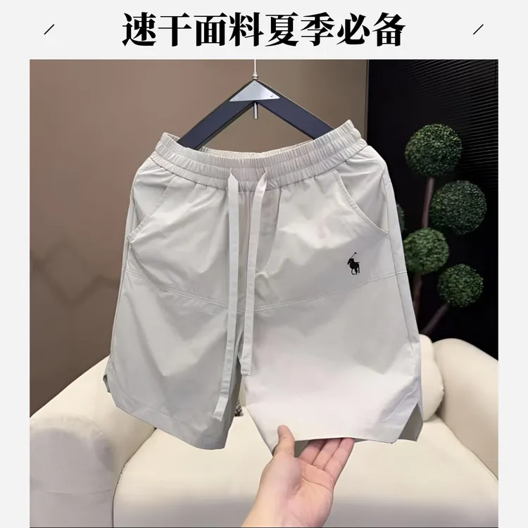 沙滩薄款时尚速干短裤男士户外刺绣夏季年轻男士短裤休闲裤运动