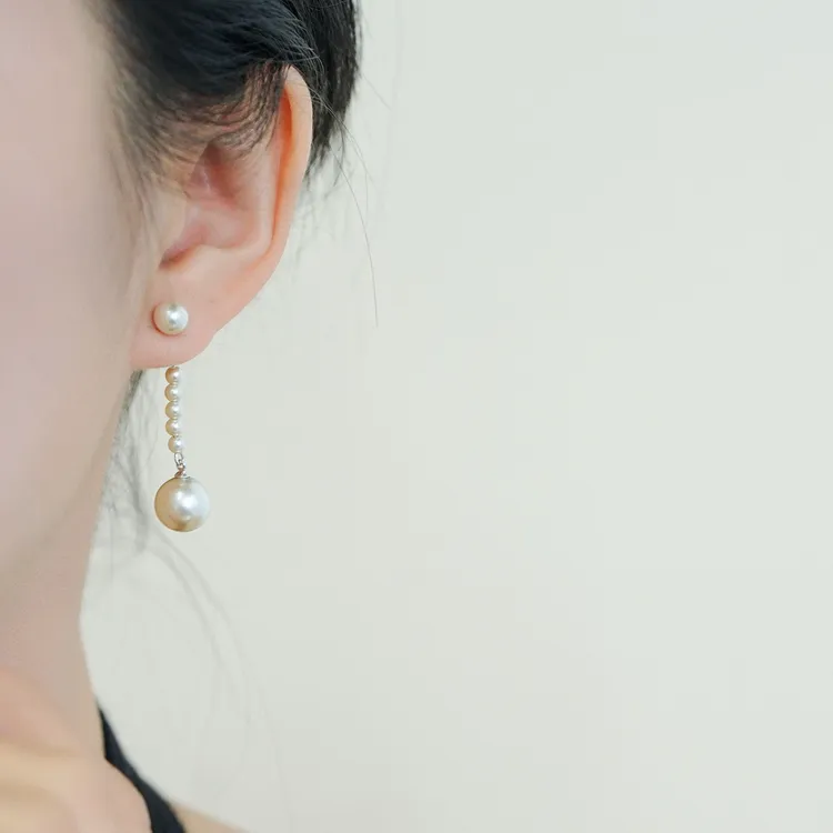 铜合金耳饰 复古后挂流苏耳钉小众设计感高级轻奢百搭耳环女