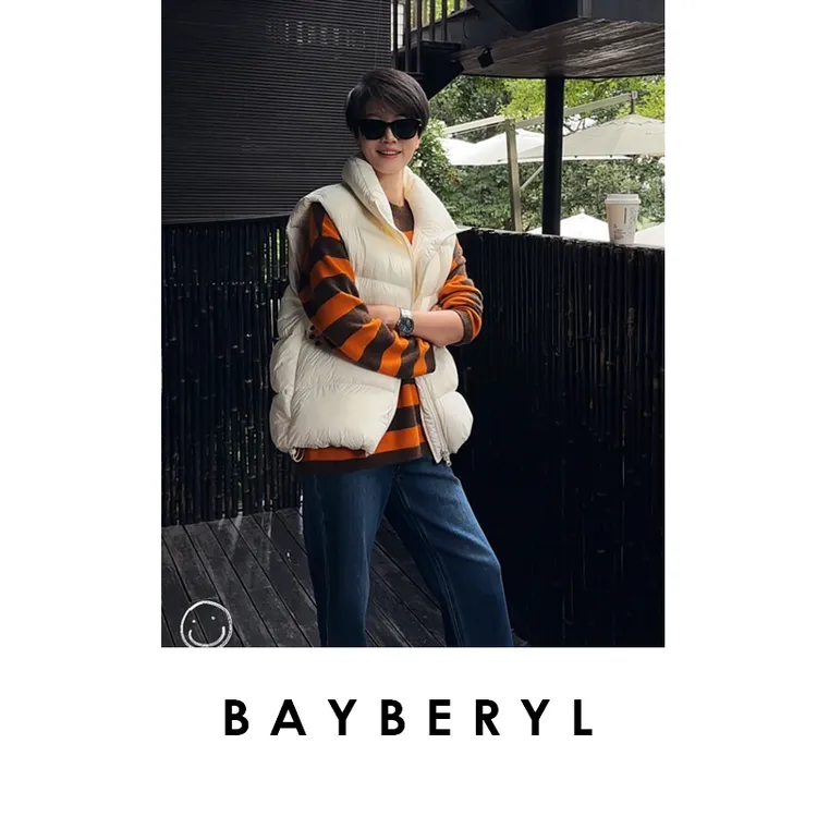 BAYBERYL老贝泡芙马甲*立领百搭保暖秋无袖羽绒服YRF5I2602-10/18